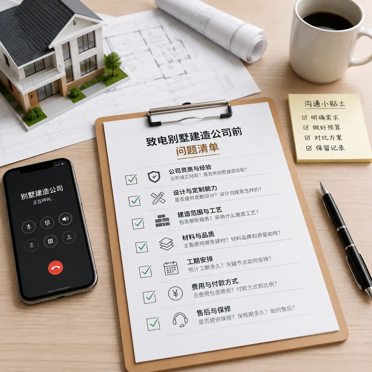 在万山拨打别墅建造公司电话前的准备工作